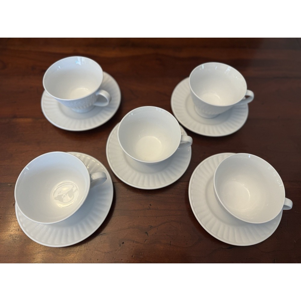 Set of 5, 20 Piece Claremont by Gibson White Place Settings Dinner, Salad, Cup - Picture 10 of 10